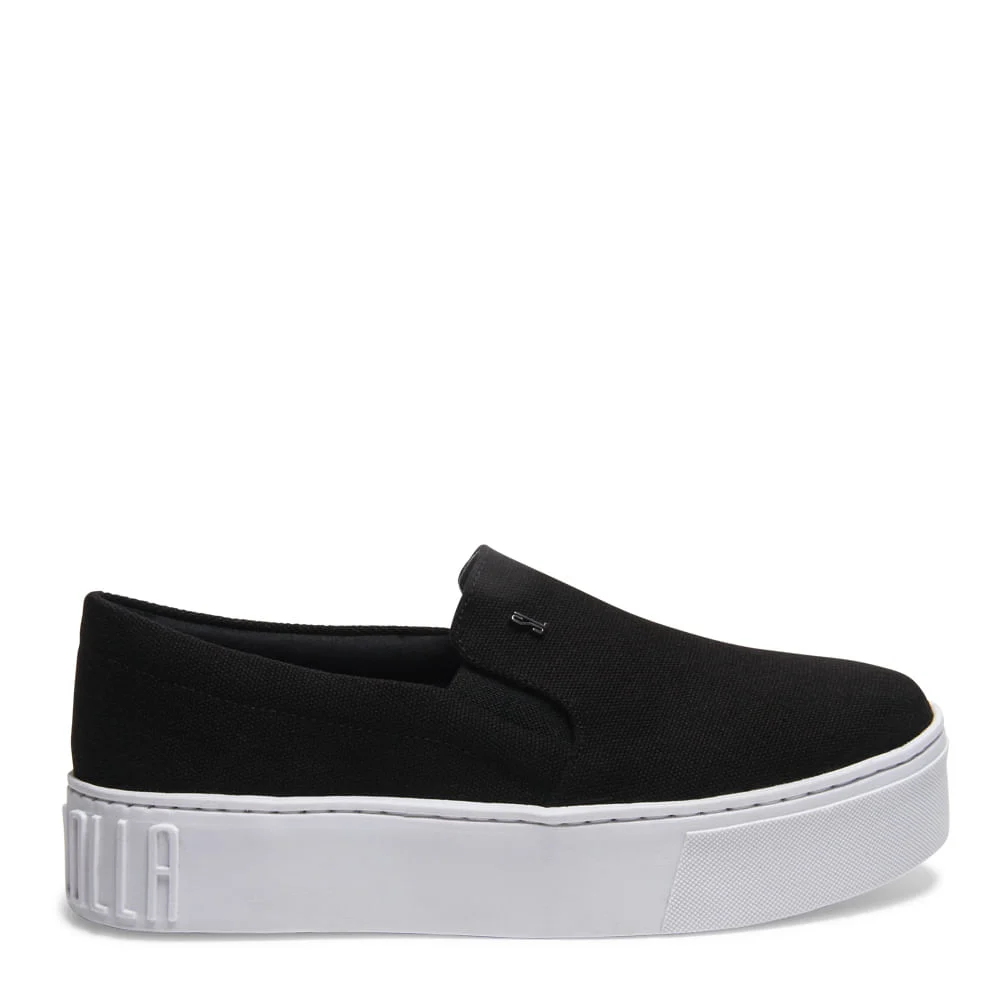 Tênis Slip On Lona Plataforma Preto - vista 1 de 4