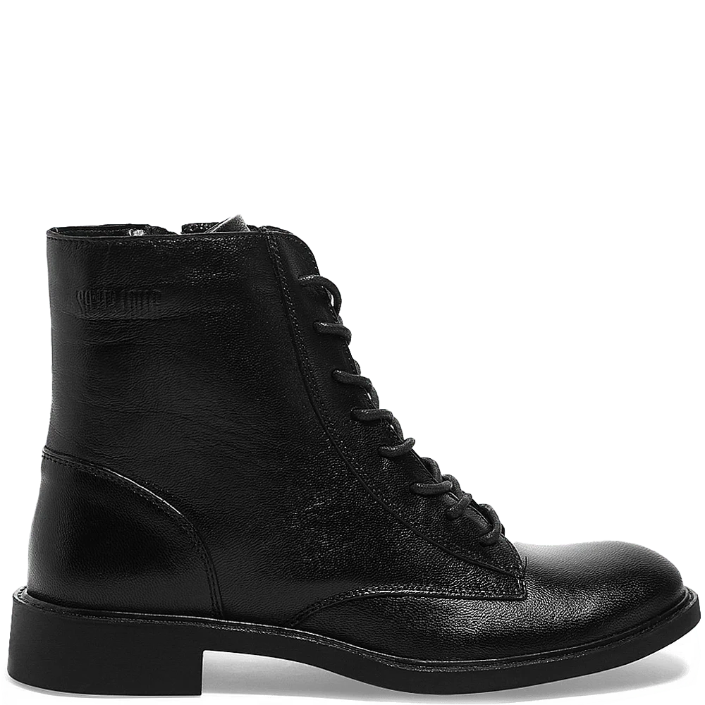Bota Coturno Cadarço Couro Pelica Premium Preto - vista 1 de 3