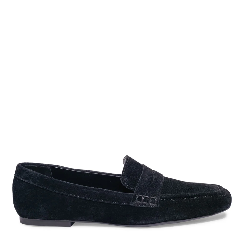 Sapato Mocassim Preto Camurça Bico Quadrado - vista 1 de 4