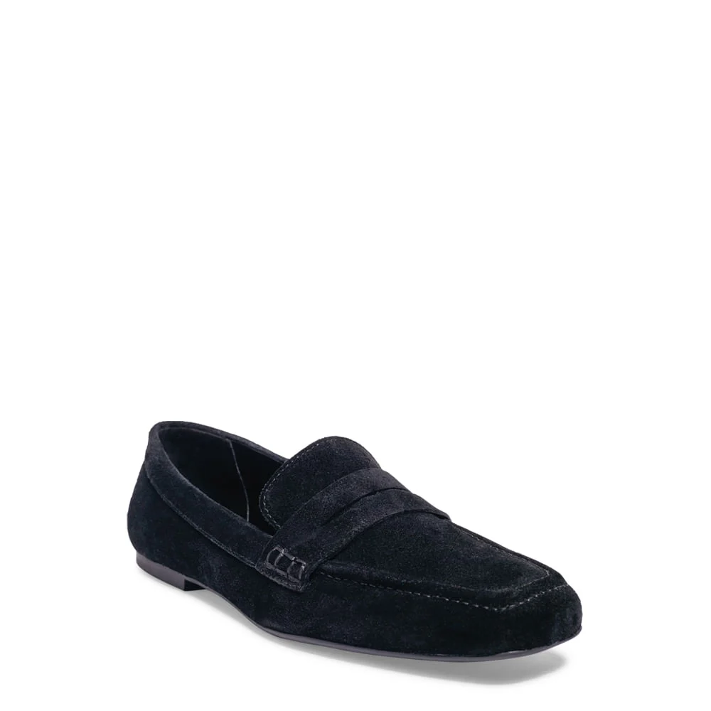 Sapato Mocassim Preto Camurça Bico Quadrado - vista 2 de 4