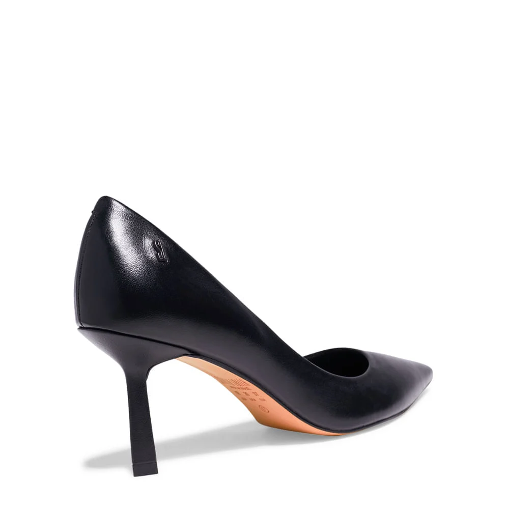 Scarpin Couro Pelica Soft Bico Fino Preto - vista 4 de 4