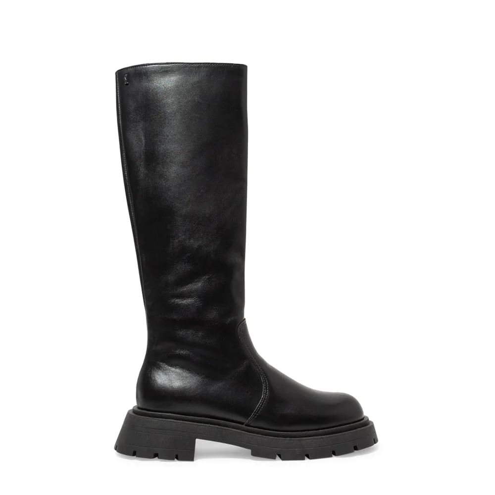 Bota Tratorada Preta Couro Cano Longo - vista 1 de 4