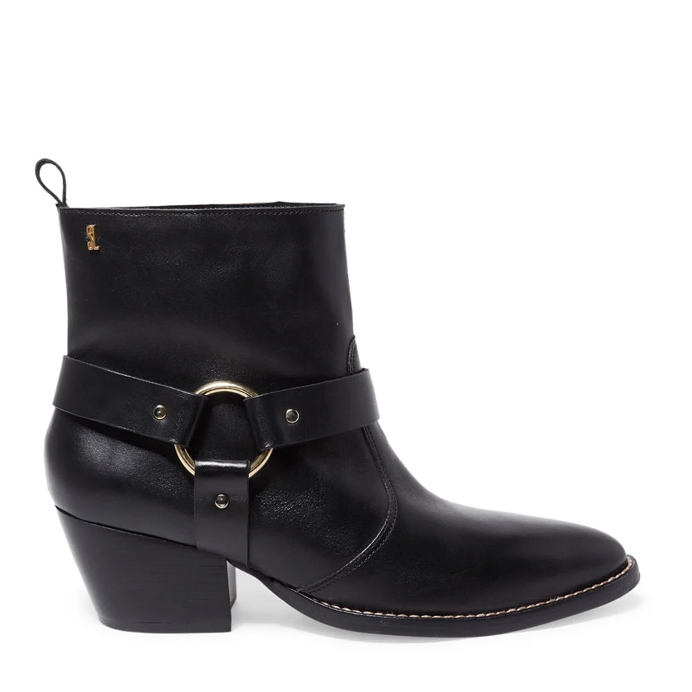 Bota Western Preta Couro Cano Baixo - vista 1 de 4
