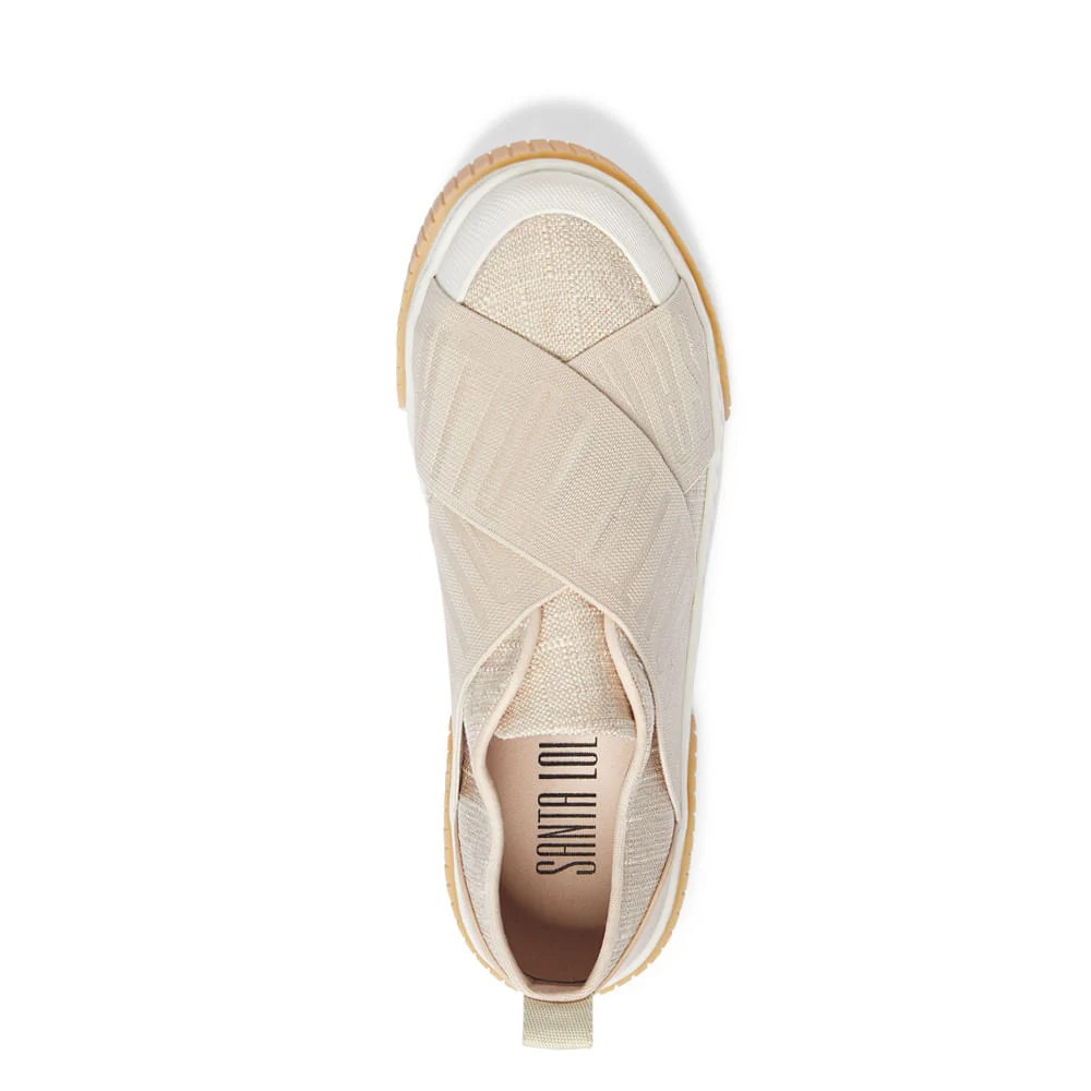 Tênis Slip On Linho Copacabana Bege - vista 2 de 4
