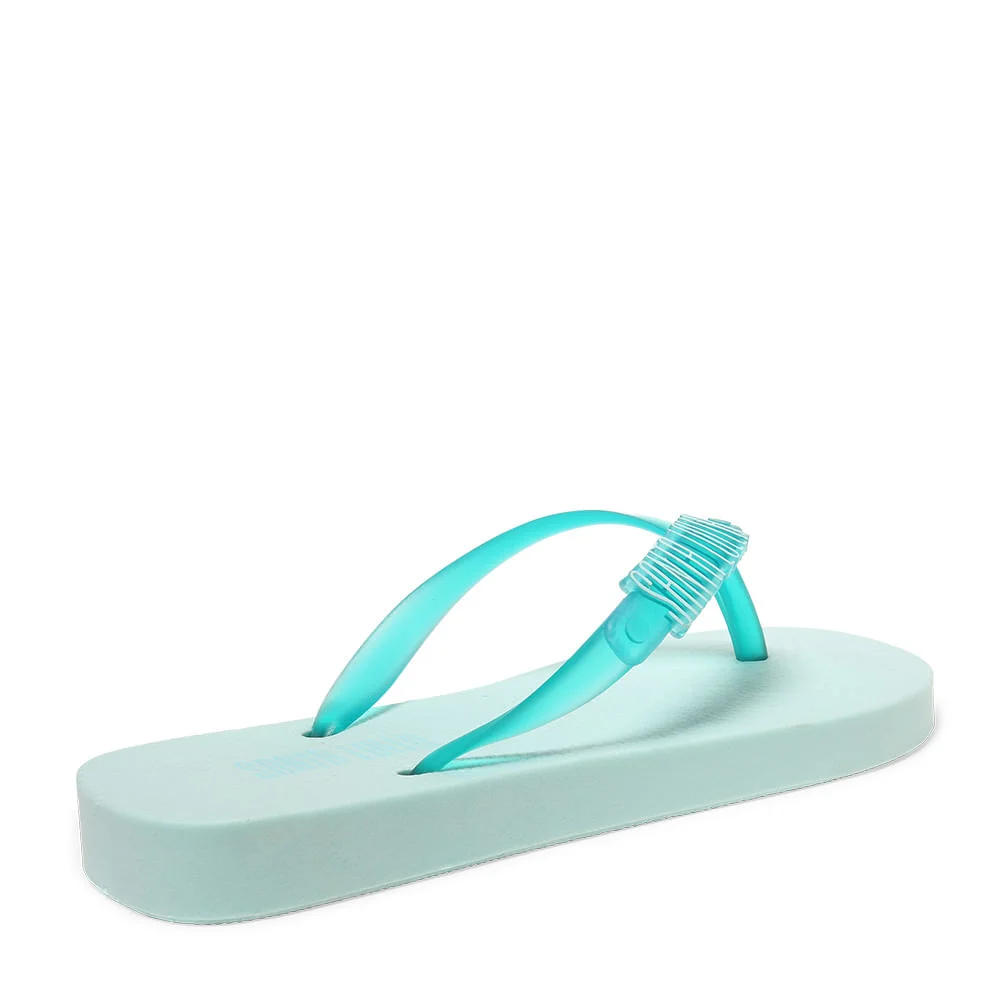 Flip Flop Infantil Azul Turquesa Borracha Flat - vista 4 de 4
