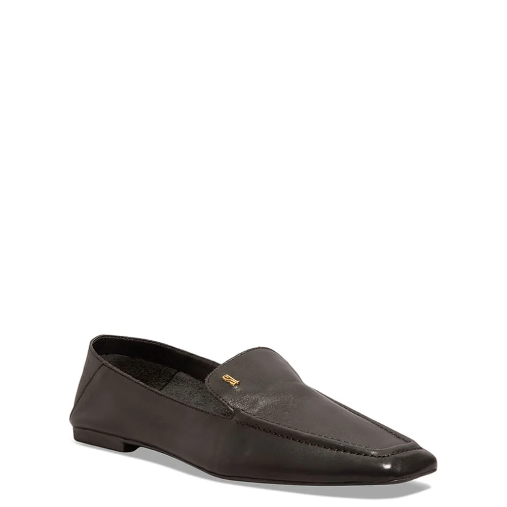 Mocassim Couro Nobre Soft Preto Bico Quadrado - vista 2 de 4