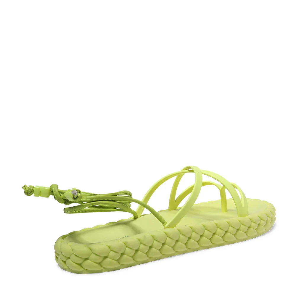 Sandália Papete Verde Borracha Flat Trançada - vista 4 de 4