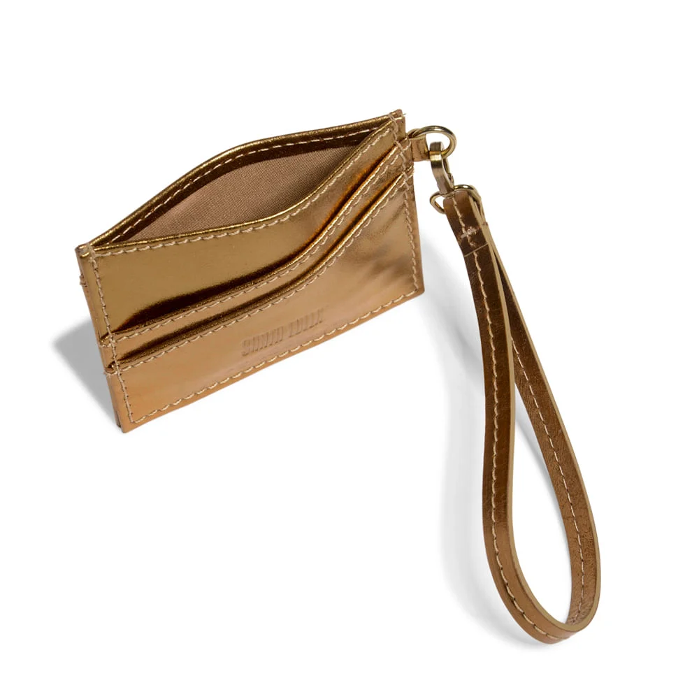 Porta Cartão Bronze Metalizado Alça de Mão - vista 4 de 4