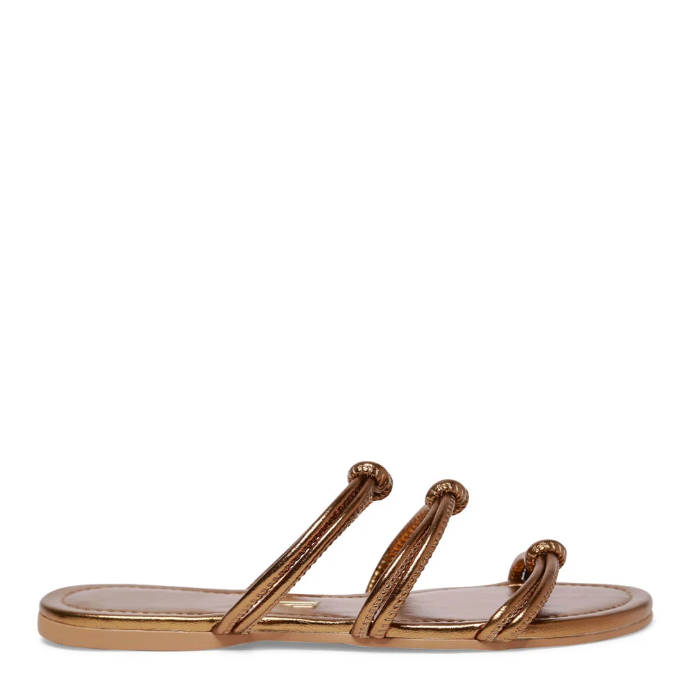 Rasteira Bronze Metálica Tiras Nós - vista 1 de 4
