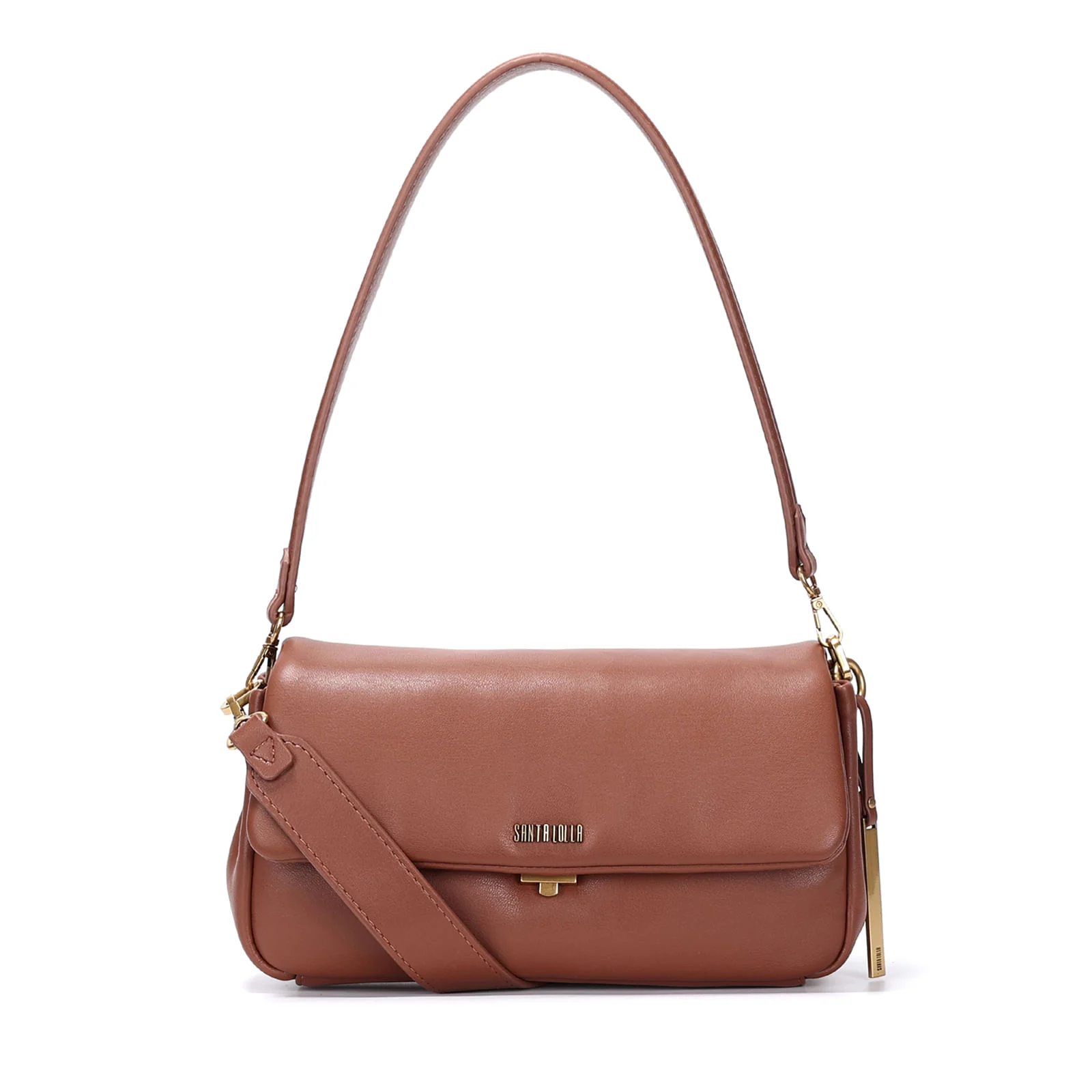 Bolsa Baguete Soft Média Marrom Alça Dupla - vista 1 de 3