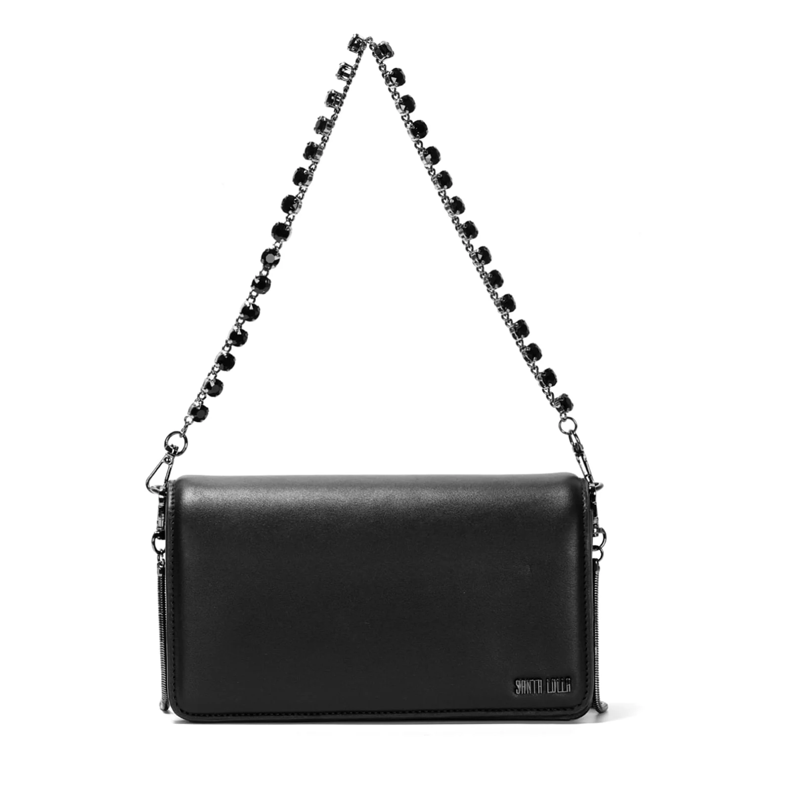 Bolsa Preta Alça Corrente Pedraria - vista 1 de 4