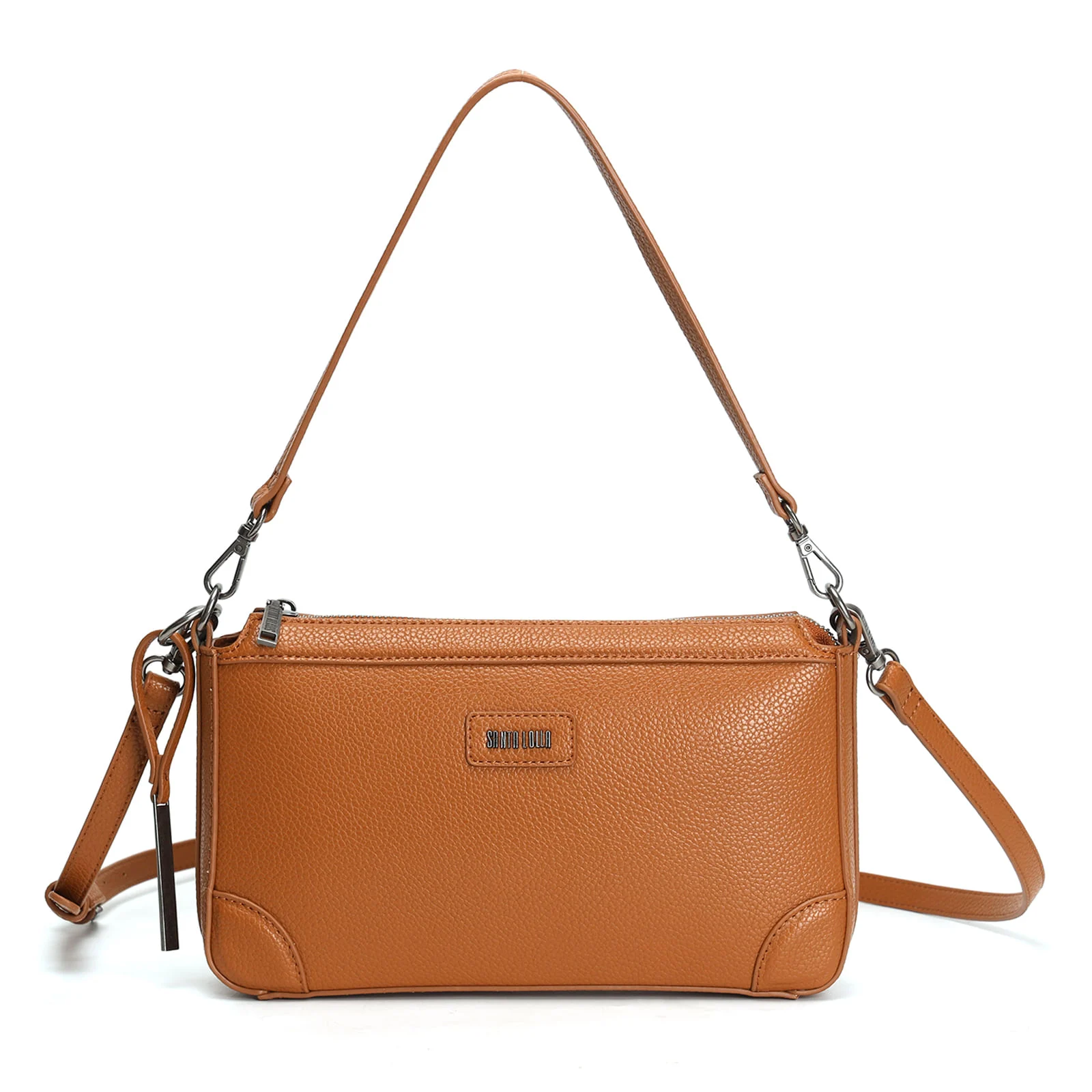 Bolsa De Ombro Média Floater Texturizada Marrom - vista 1 de 4