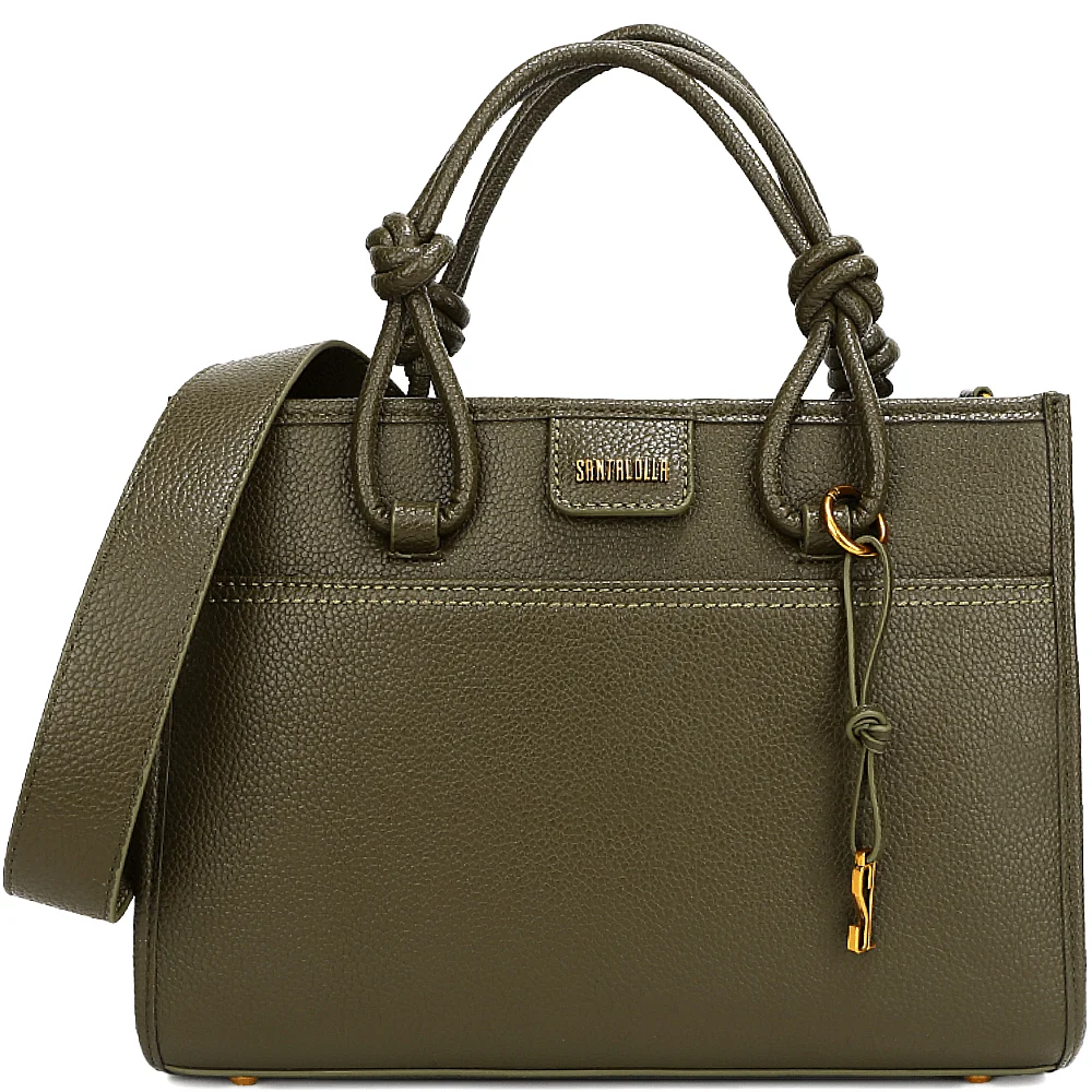Bolsa Tote Verde Militar Quadrada Alça Nó - vista 1 de 3