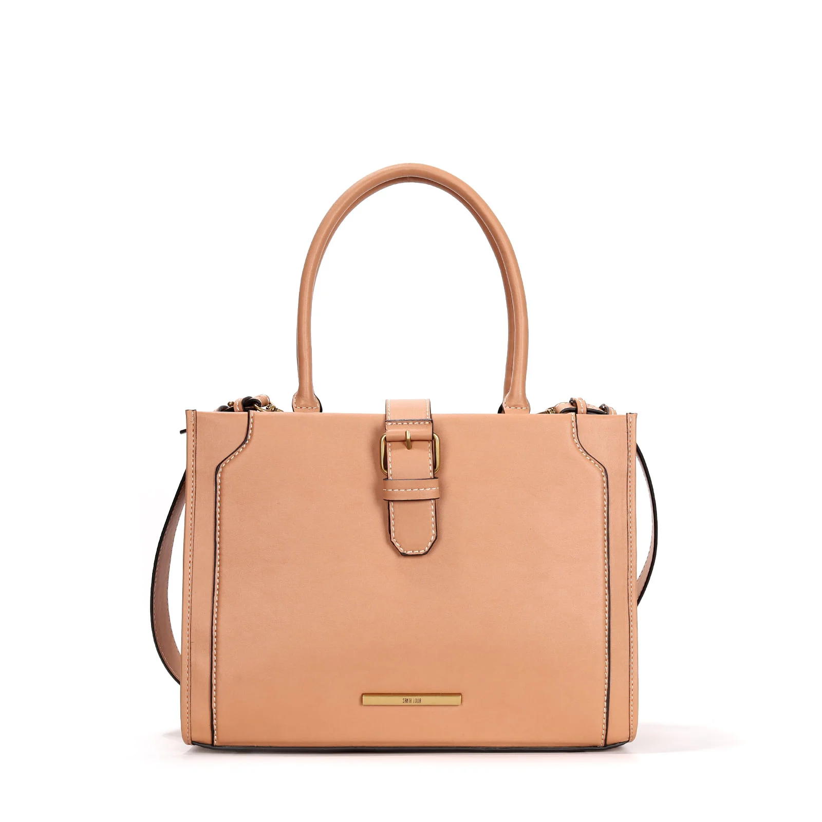 Bolsa Tote Marrom Claro Grande Fivela - vista 1 de 3
