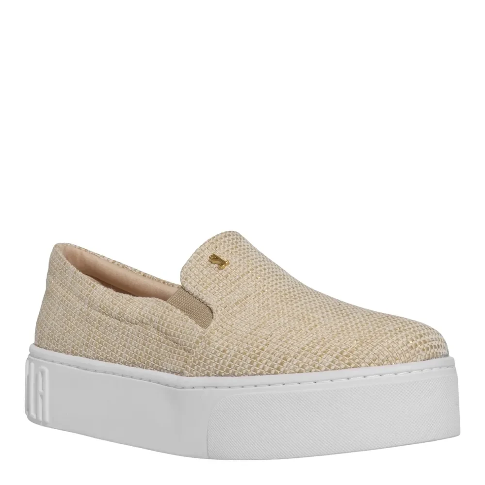 Tênis Slip On Juta Plataforma Dourado - vista 2 de 4