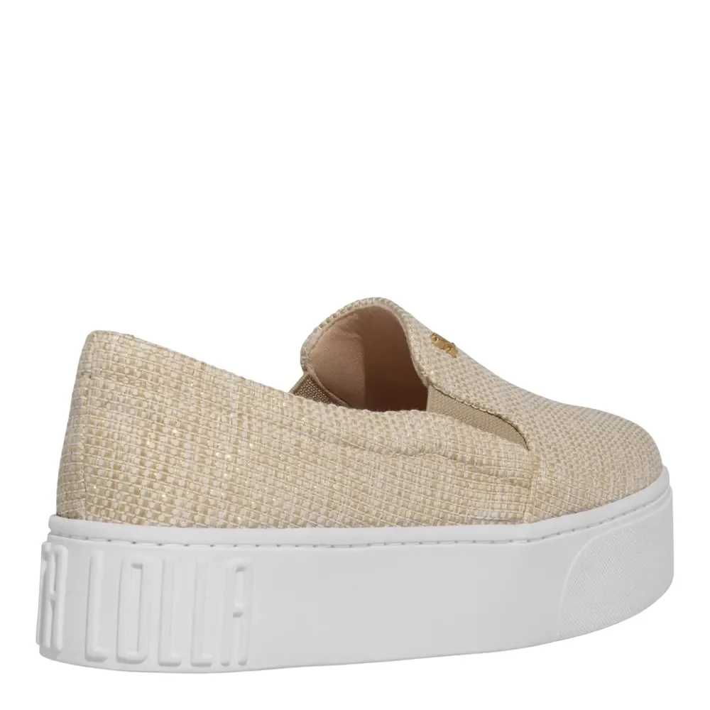 Tênis Slip On Juta Plataforma Dourado - vista 4 de 4