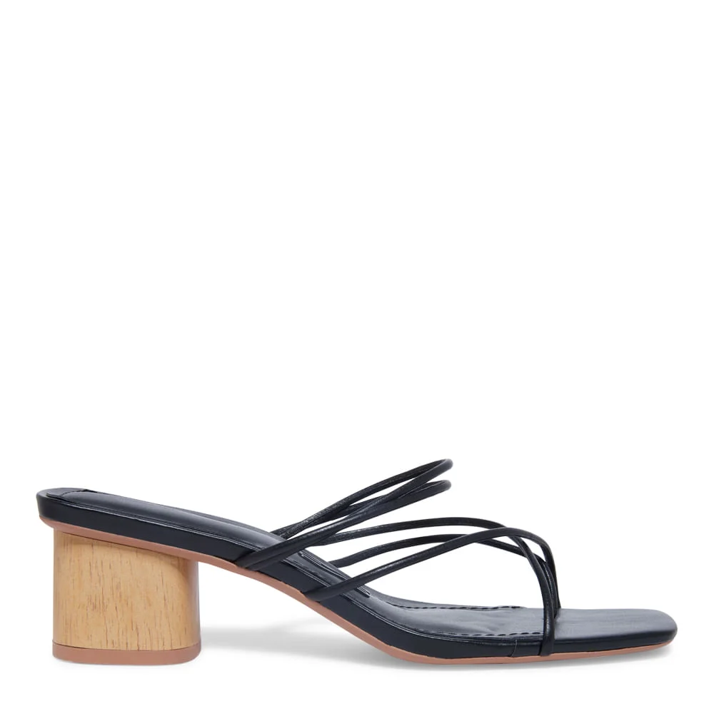 Mule Napa Soft Preto Tiras Salto Grosso - vista 1 de 3