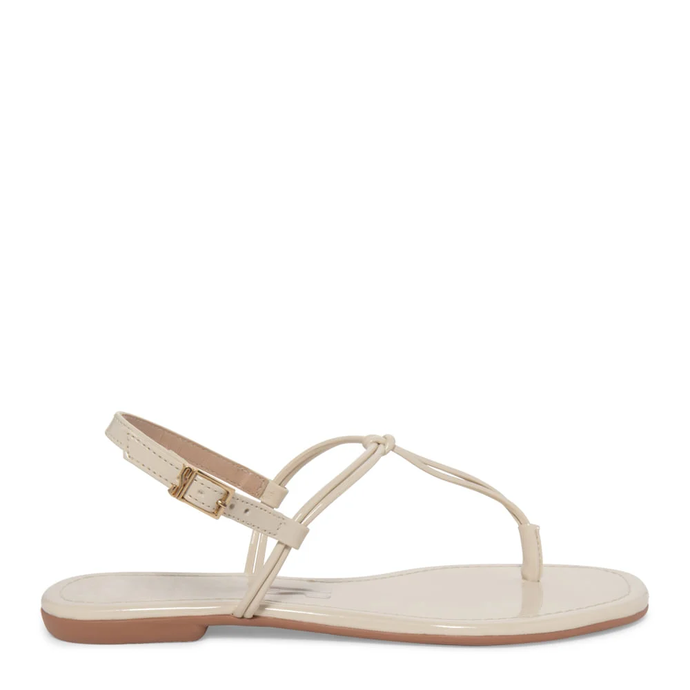 Rasteira Salomé Verniz Creme Bico Quadrado - vista 1 de 4