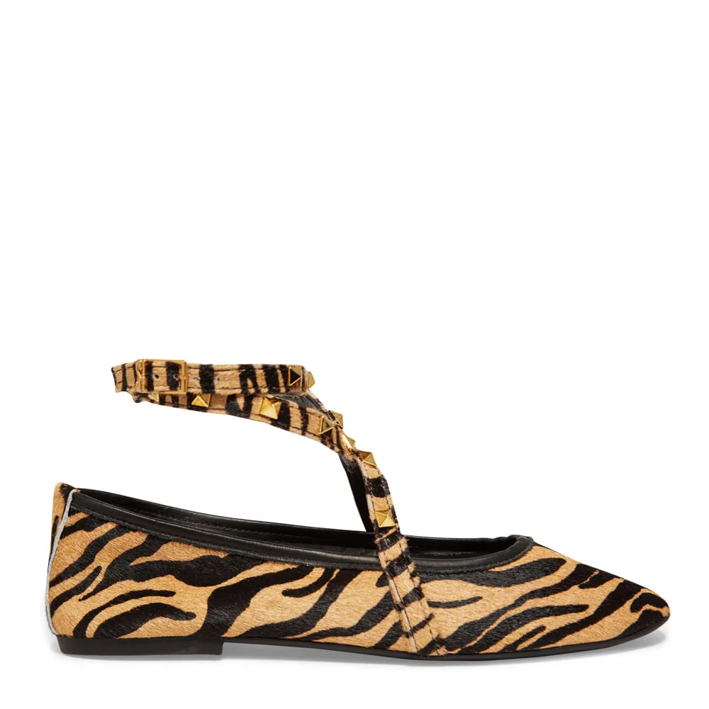 Sapatilha Couro Animal Print Tigre Tiras Spikes Amarração - vista 1 de 5