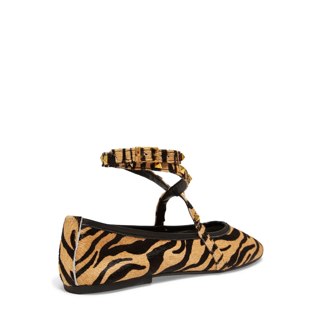 Sapatilha Couro Animal Print Tigre Tiras Spikes Amarração - vista 4 de 5