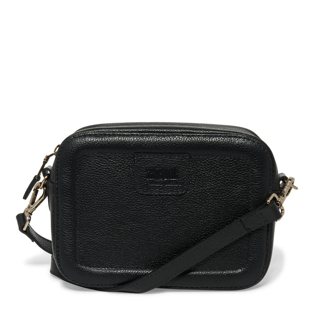 Bolsa Couro Floater Preta Transversal Pequena - vista 1 de 3