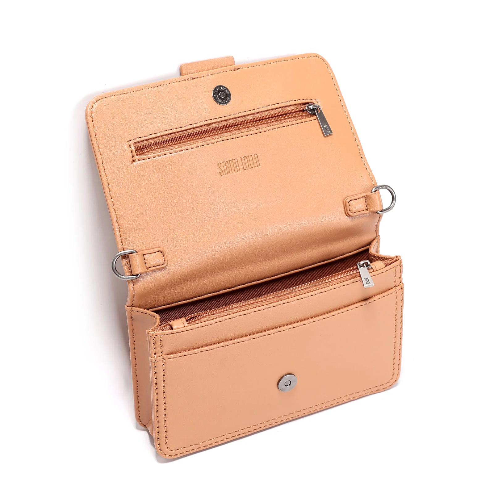 Bolsa Caramelo Material Atanado Duas Alças - vista 3 de 3