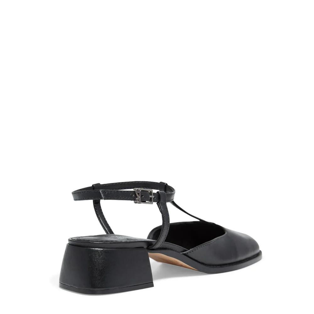 Scarpin Boneca Preto Bico Redondo - vista 4 de 5