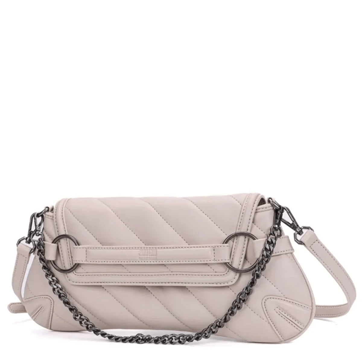 Bolsa Creme Tiracolo Soft Alça Corrente - vista 2 de 6