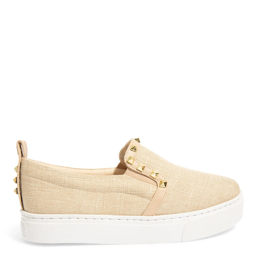 Tênis Slip On Linho Copacabana Bege Spikes - vista 1 de 5
