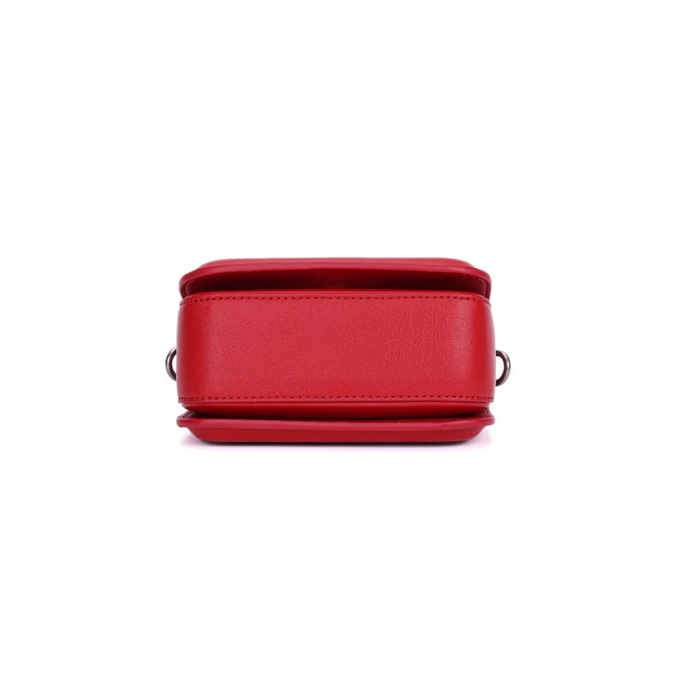 Bolsa Mini Bag Vermelha Quadrada Alça Tiracolo - vista 6 de 7