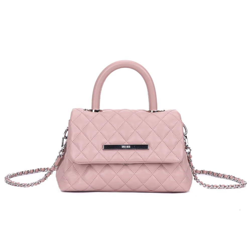 Bolsa Rose Matelassê Alça Corrente Transversal - vista 1 de 6