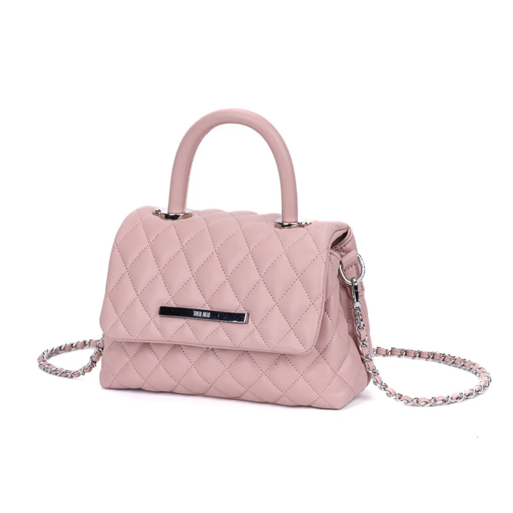 Bolsa Rose Matelassê Alça Corrente Transversal - vista 2 de 6