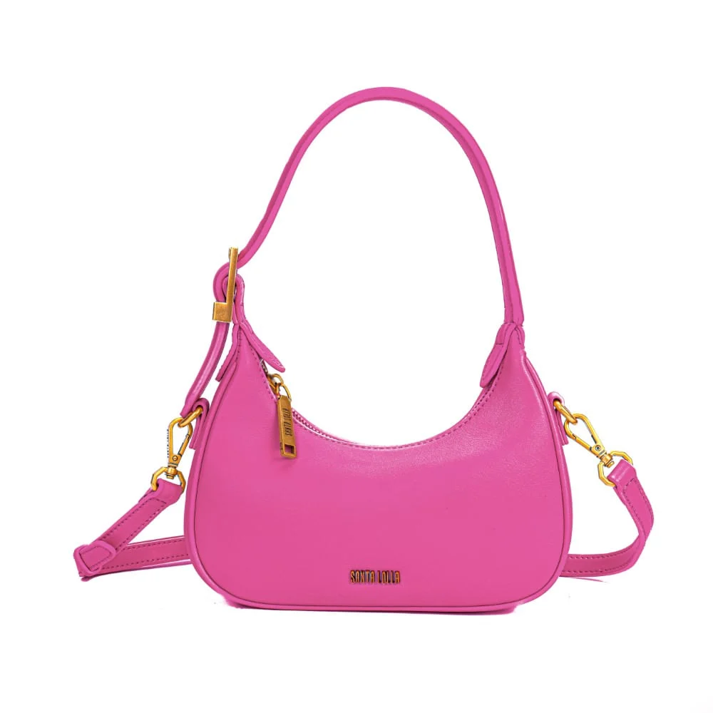 Bolsa Baguete Rosa Pink Meia Lua Alça Transversal - vista 1 de 7