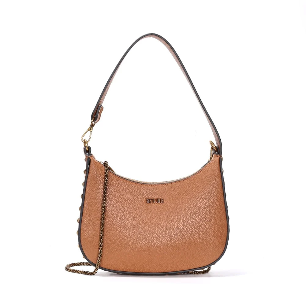 Bolsa Baguete Caramelo Spikes Alça Dupla Corrente - vista 1 de 3