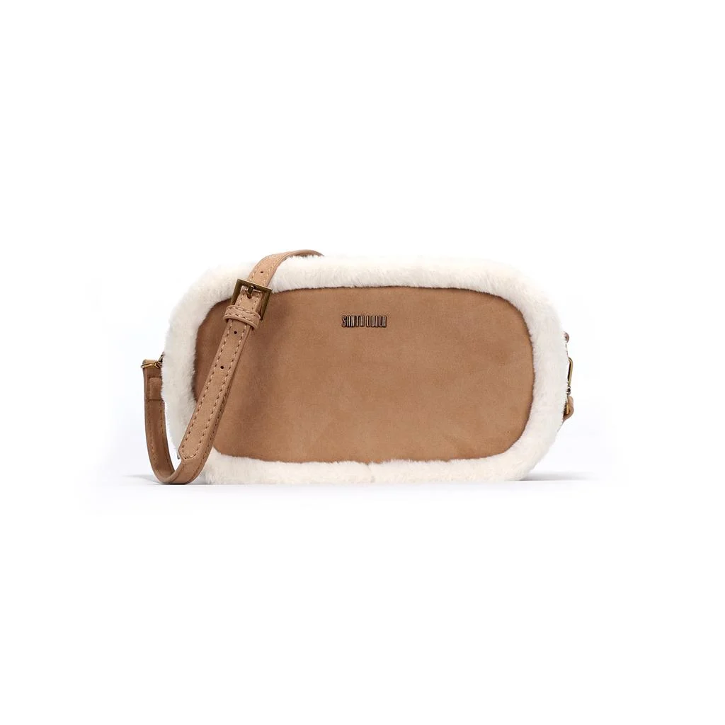 Bolsa de Pelinho Bege Alça Transversal - vista 1 de 5