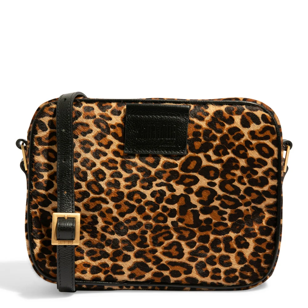 Bolsa Couro Transversal Animal Print Onça - Linha Genuine Leather - vista 1 de 3