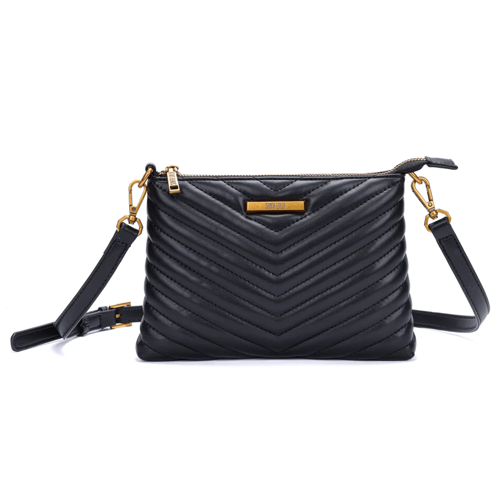 Bolsa Clutch Soft Preta Alça Transversal - vista 1 de 5