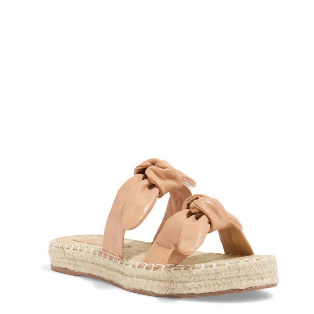 Papete Espadrille Bege Palha Tiras Laço - vista 2 de 5