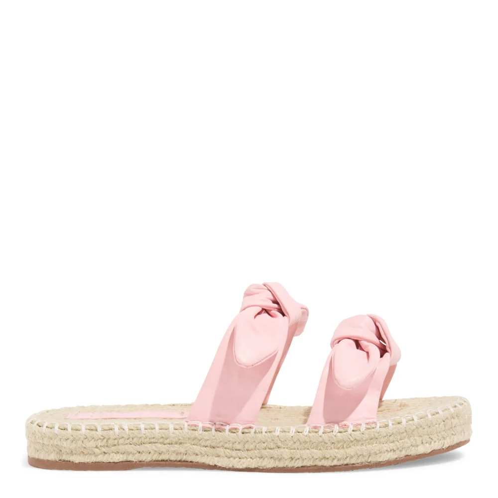 Papete Espadrille Couro Rosa Tiras Laço - vista 1 de 5