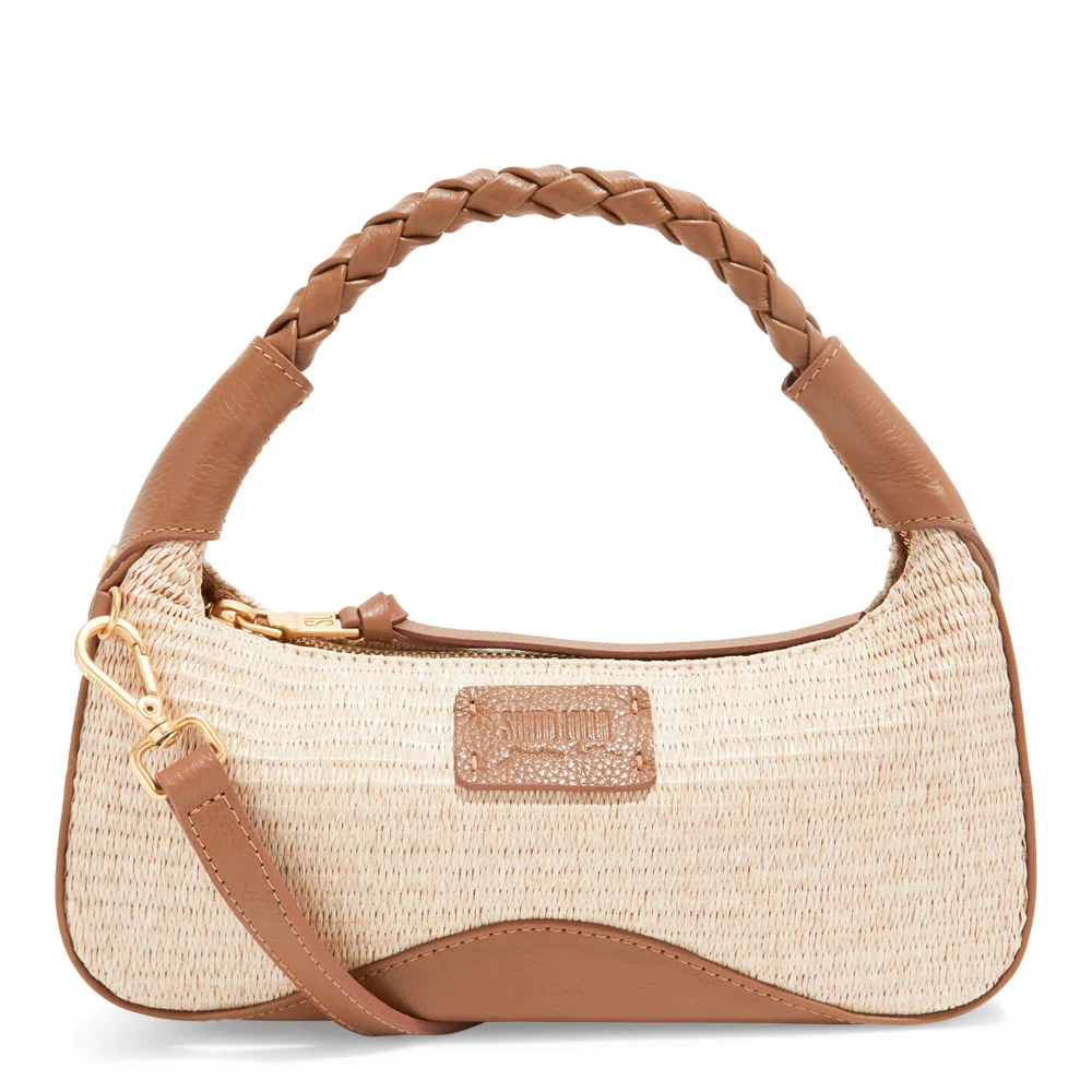 Bolsa Tramado Marrom Safari Duas Alças - vista 2 de 4