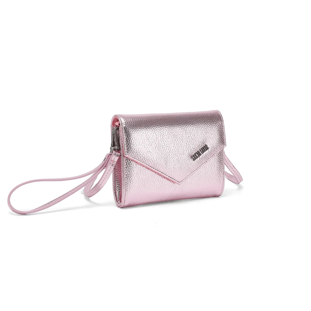 Bolsa Carteira Material Metalizado Rosa - vista 2 de 4