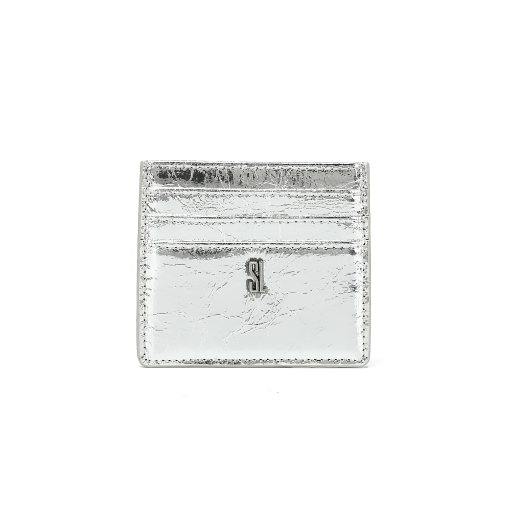 Porta Cartão Material Metal Crinkle Prata - vista 1 de 3