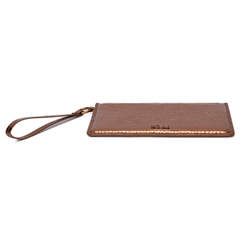 Clutch Cobre Metalizada Alça De Mão - vista 6 de 7