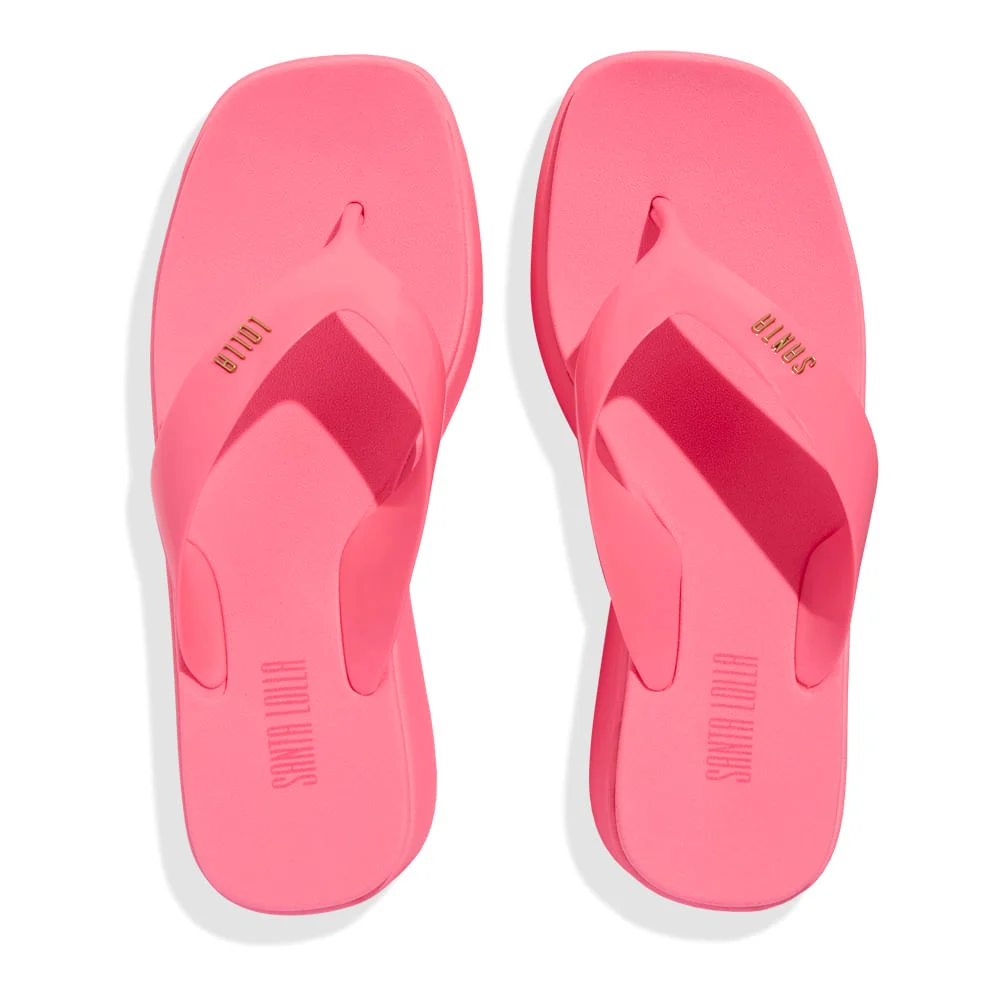 Sandália Tamanco Plataforma Borracha Rosa - vista 4 de 5