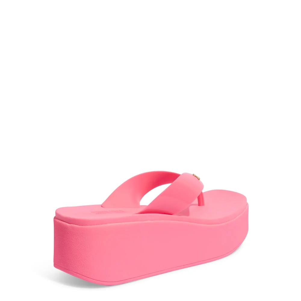 Sandália Tamanco Plataforma Borracha Rosa - vista 5 de 5