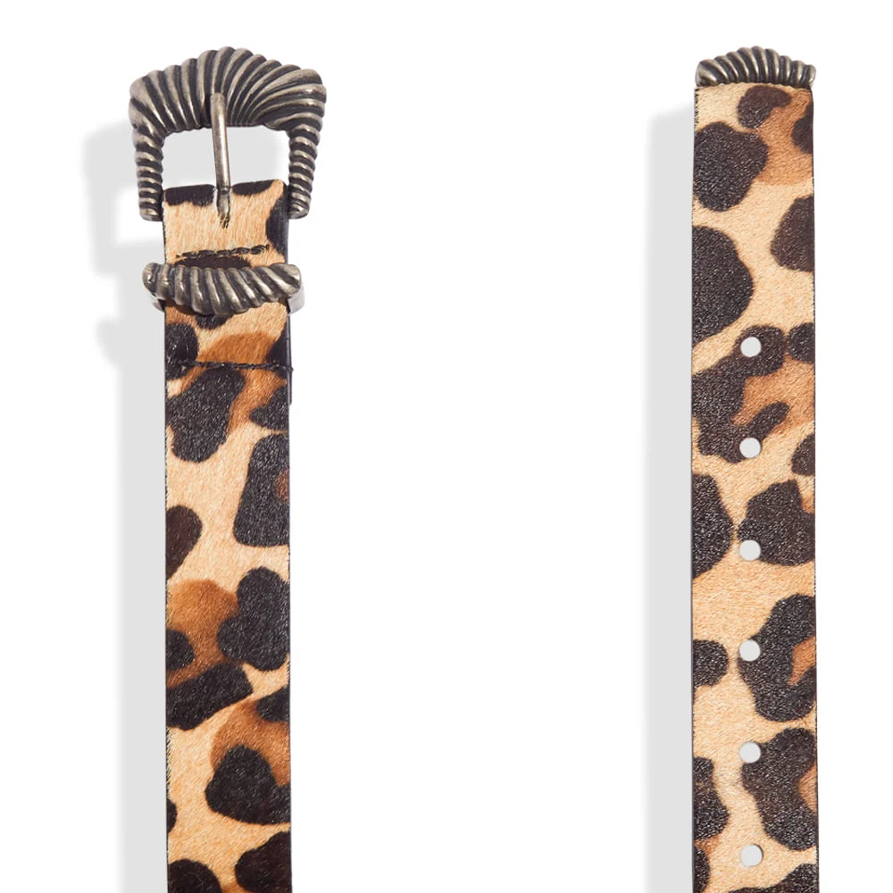 Cinto Couro Animal Print Pelo Onça - vista 1 de 2