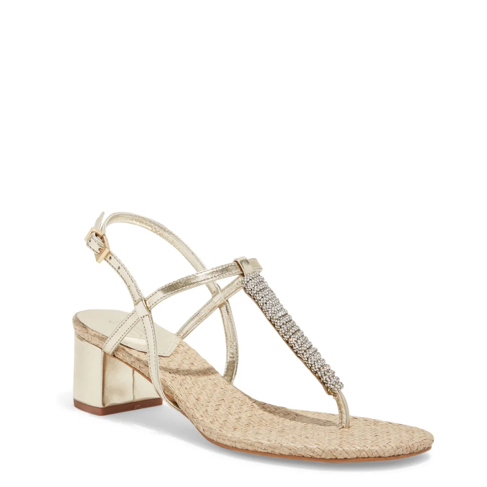 Sandália Metallic Soft Salto Bloco Dourada - vista 2 de 3