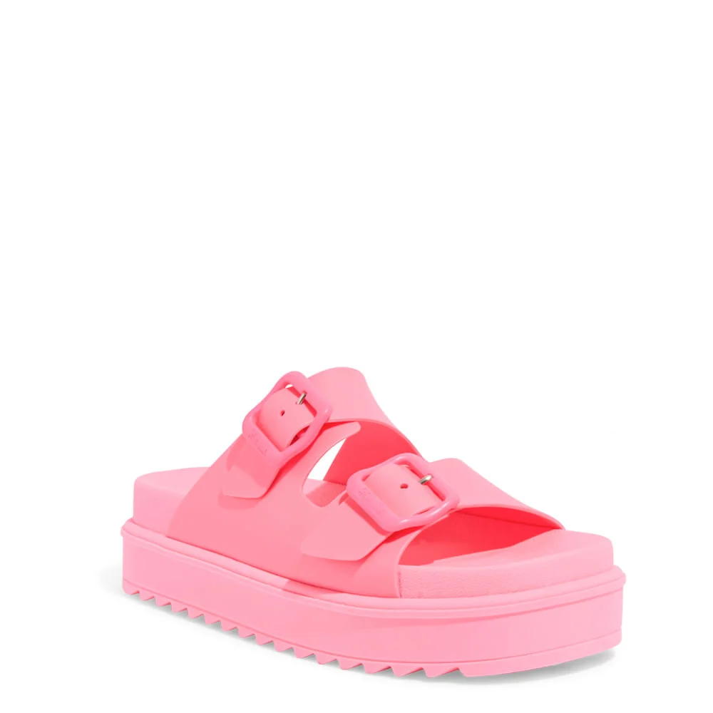 Papete Borracha Flatform Tiras Largas Rosa - vista 2 de 4