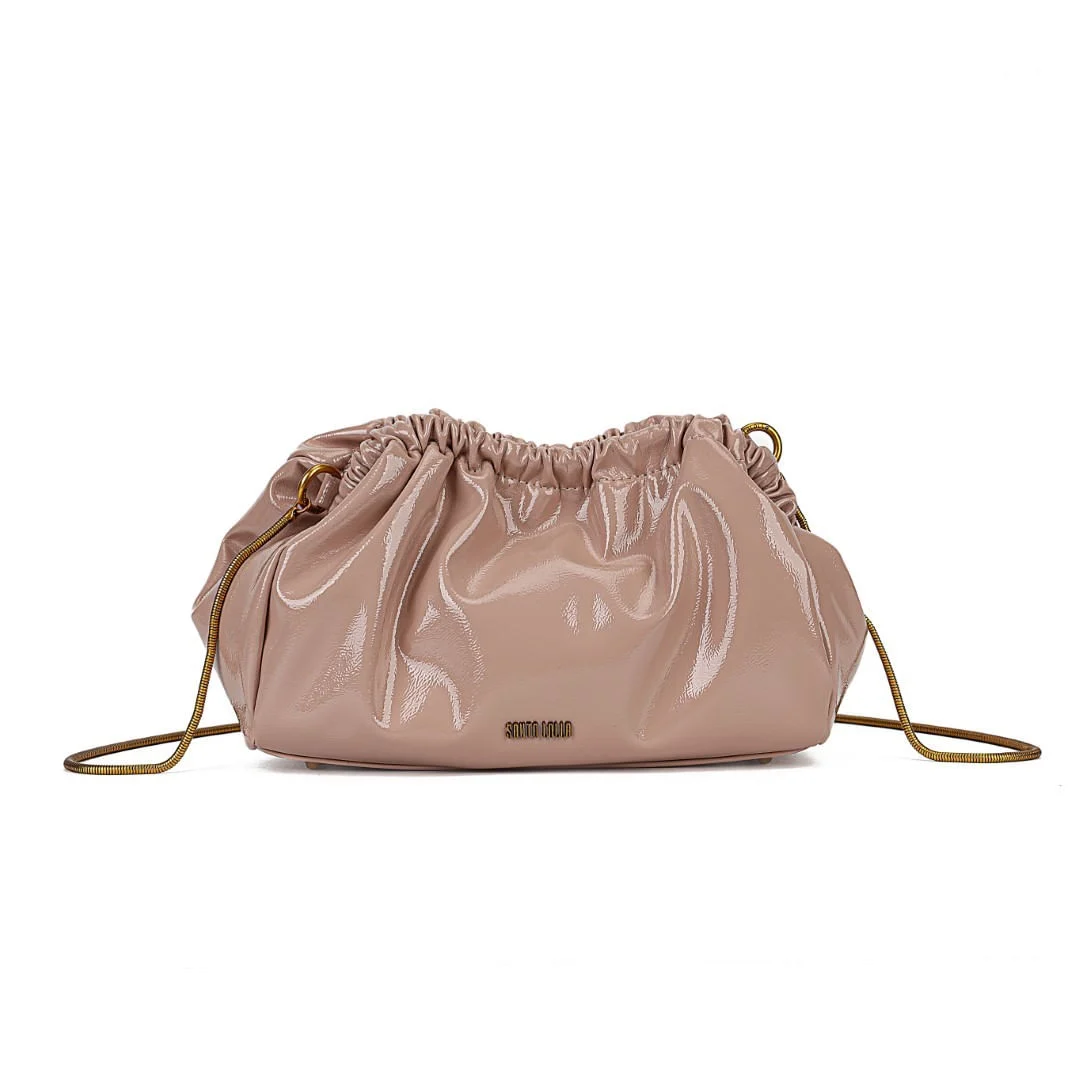 Bolsa Rosê Verniz Glossy Alça De Ombro Metalizada - vista 1 de 8