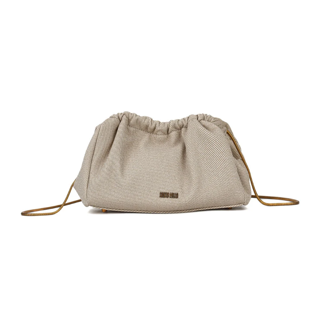 Bolsa Bege Canvas Alça De Ombro Metalizada - vista 1 de 7